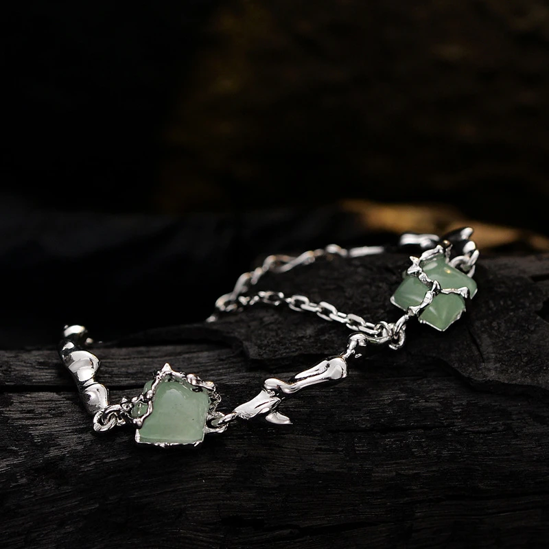 Chinoiserie Square Sterling Silver Aventurine Bracelets In Bulk 4 Chinoiserie Square Sterling Silver Aventurine Bracelets In Bulk - Image 4