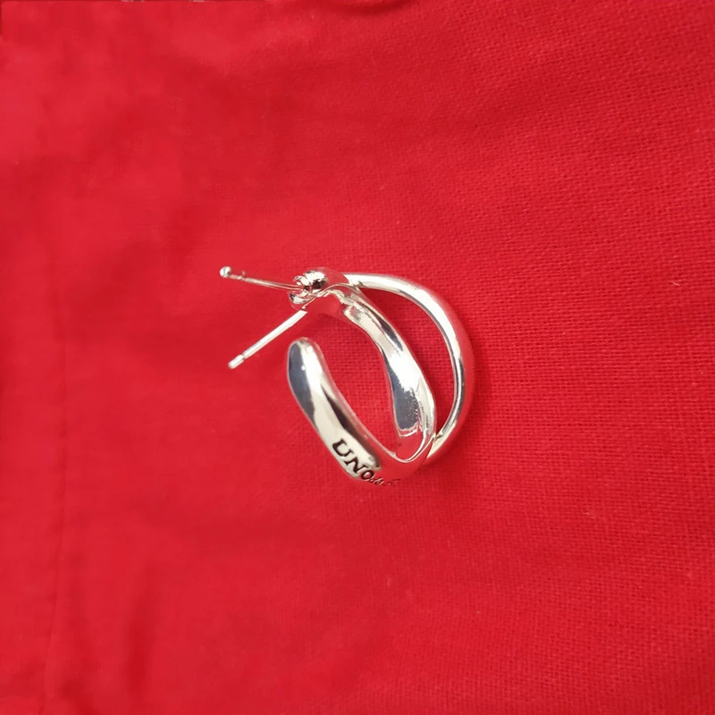 1 Pair Sweet Solid Color Plating Silver Plated Hoop Earrings 5 1 Pair Sweet Solid Color Plating Silver Plated Hoop Earrings - Image 5