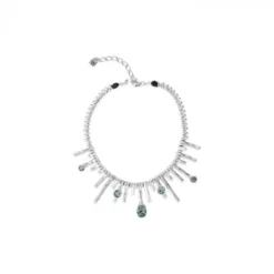 Novelty Oval Lines Silver Plated Artificial Crystal Pendant Necklace In Bulk -Deals Glis Jewel Store 1676798408305807360