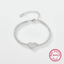 Luxurious Heart Shape Sterling Silver Inlay Zircon White Gold Plated -Deals Glis Jewel Store 1677246491292471296