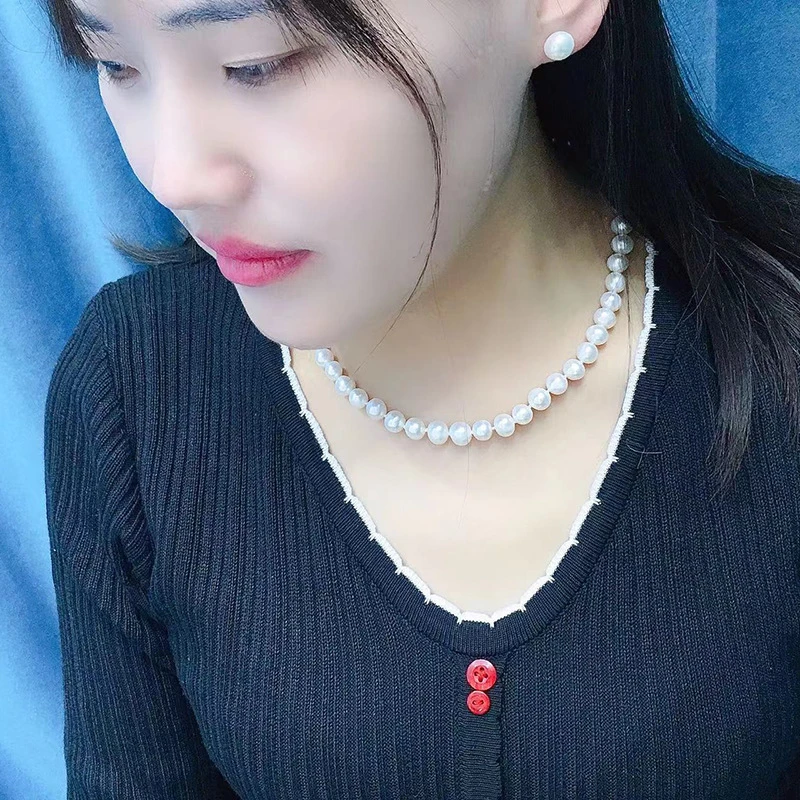 Elegant Lady Simple Style Solid Color Freshwater Pearl Necklace 3 Elegant Lady Simple Style Solid Color Freshwater Pearl Necklace - Image 3