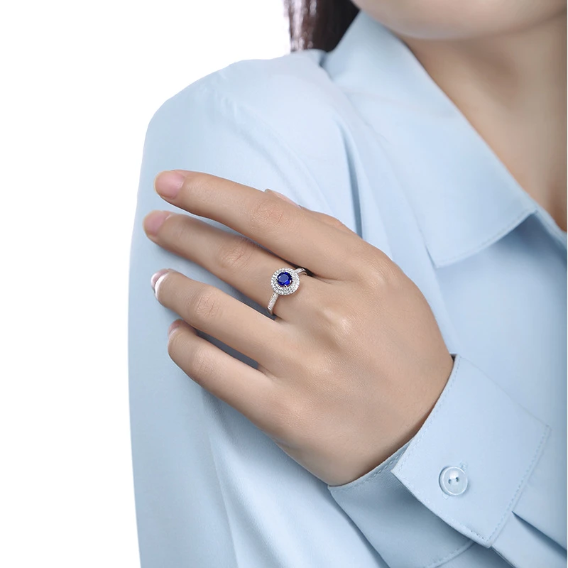 Simple Style Solid Color Sterling Silver Plating Inlay Gem Zircon Open Rings 2 Simple Style Solid Color Sterling Silver Plating Inlay Gem Zircon Open Rings - Image 2