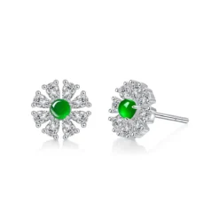 1 Pair Lady Flower Plating Inlay Sterling Silver Jade Ear Studs 8 1 Pair Lady Flower Plating Inlay Sterling Silver Jade Ear Studs -Deals Glis Jewel Store 1678209579613294592