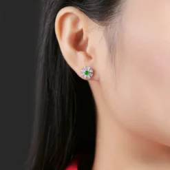 1 Pair Lady Flower Plating Inlay Sterling Silver Jade Ear Studs 7 1 Pair Lady Flower Plating Inlay Sterling Silver Jade Ear Studs -Deals Glis Jewel Store 1678209589541212160