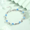 Elegant Lady Heart Shape Sterling Silver Inlay Zircon Bracelets
