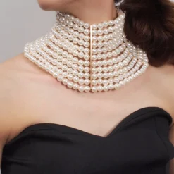 Baroque Style Solid Color Imitation Pearl Women's Choker -Deals Glis Jewel Store 1679036458582806528