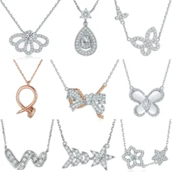 Elegant Sweet Crown Flower Butterfly Sterling Silver Bowknot Inlay Zircon Pendant Necklace -Deals Glis Jewel Store 1679309992496336896 1