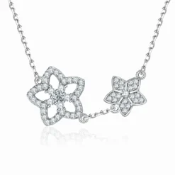 Elegant Sweet Crown Flower Butterfly Sterling Silver Bowknot Inlay Zircon Pendant Necklace -Deals Glis Jewel Store 1679309994526380032