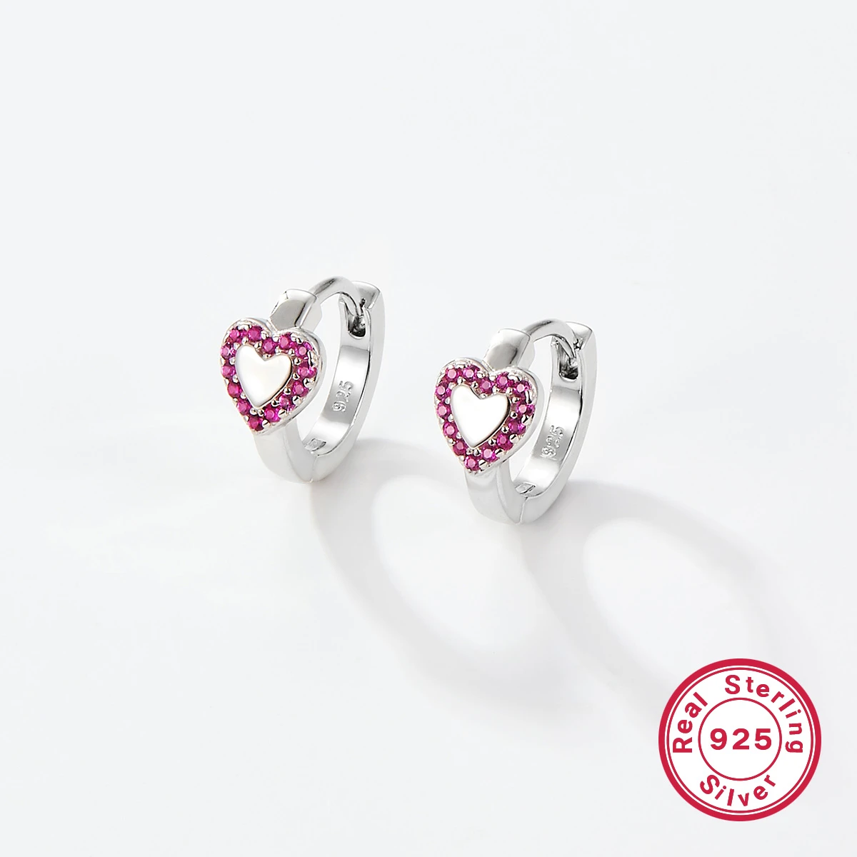 1 Pair Luxurious Heart Shape Plating Inlay Sterling Silver Zircon White Gold Plated Ear Studs 4 1 Pair Luxurious Heart Shape Plating Inlay Sterling Silver Zircon White Gold Plated Ear Studs - Image 4