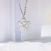 Simple Style Flower Sterling Silver Inlay Zircon Pendant Necklace