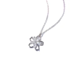 Simple Style Flower Sterling Silver Inlay Zircon Pendant Necklace -Deals Glis Jewel Store 1679668724883394560