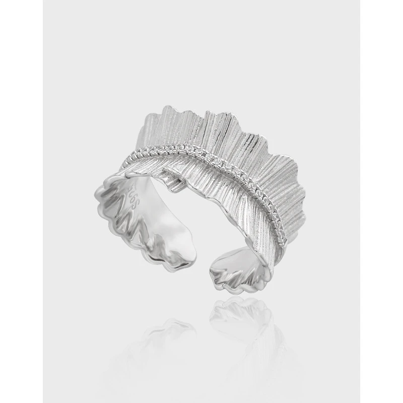 Casual Solid Color Sterling Silver Plating Inlay Zircon Open Rings 1 Casual Solid Color Sterling Silver Plating Inlay Zircon Open Rings