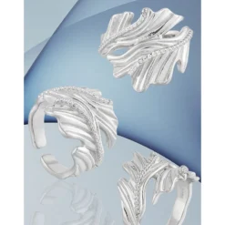 Casual Geometric Sterling Silver Plating Inlay Zircon Open Rings -Deals Glis Jewel Store 1679678022896193536