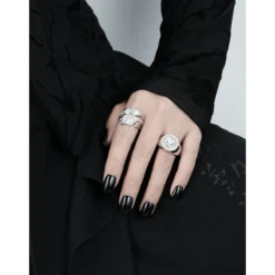 Casual Geometric Sterling Silver Plating Inlay Zircon Open Rings -Deals Glis Jewel Store 1679678023160434688