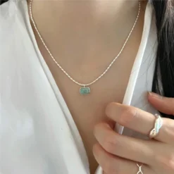 Elegant Retro Rectangle Sterling Silver Plating Pendant Necklace -Deals Glis Jewel Store 1679678276903243776