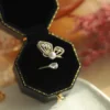 Simple Style Butterfly Sterling Silver Inlay Zircon Open Rings