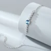 Simple Style Round Sterling Silver Inlay Crystal Bracelets