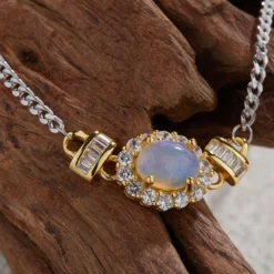 Simple Style Round Sterling Silver Inlay Gem Necklace -Deals Glis Jewel Store 1680745966300434432 1