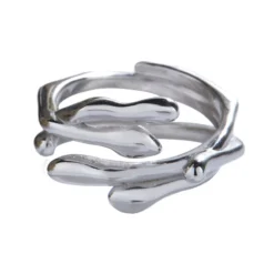 Commute Solid Color Sterling Silver Irregular Plating Gold Plated Open Rings -Deals Glis Jewel Store 1680745989247471616