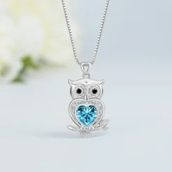Simple Style Owl Sterling Silver Inlay Crystal Pendant Necklace -Deals Glis Jewel Store 1680746366764191744 1