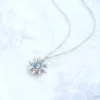 Simple Style Snowflake Sterling Silver Inlay Crystal Pendant Necklace