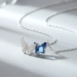 Simple Style Butterfly Sterling Silver Inlay Crystal Pendant Necklace -Deals Glis Jewel Store 1680747196812759040 1