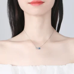 Simple Style Butterfly Sterling Silver Inlay Crystal Pendant Necklace -Deals Glis Jewel Store 1680747197467070464