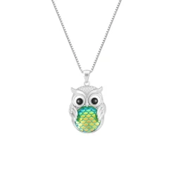 Simple Style Owl Sterling Silver Patchwork Pendant Necklace -Deals Glis Jewel Store 1680747915066347520