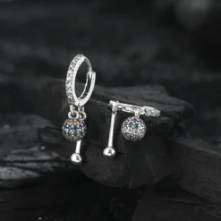 1 Pair Sweet Streetwear Ball Plating Inlay Sterling Silver Zircon Drop Earrings -Deals Glis Jewel Store 1680748979509399552