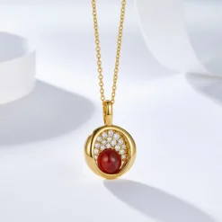 Commute Round Sterling Silver Inlay Zircon Pendant Necklace 9 Commute Round Sterling Silver Inlay Zircon Pendant Necklace -Deals Glis Jewel Store 1680834532900737024