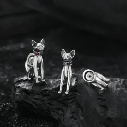 1 Pair Simple Style Cat Plating Inlay Sterling Silver Artificial Gemstones Ear Studs 10 1 Pair Simple Style Cat Plating Inlay Sterling Silver Artificial Gemstones Ear Studs -Deals Glis Jewel Store 1680834736039268352