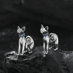 1 Pair Simple Style Cat Plating Inlay Sterling Silver Artificial Gemstones Ear Studs 9 1 Pair Simple Style Cat Plating Inlay Sterling Silver Artificial Gemstones Ear Studs -Deals Glis Jewel Store 1680834736697774080
