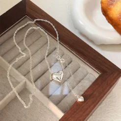 IG Style Heart Shape Sterling Silver Plating Pendant Necklace