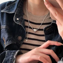 IG Style Heart Shape Sterling Silver Plating Pendant Necklace -Deals Glis Jewel Store 1681126638546456576