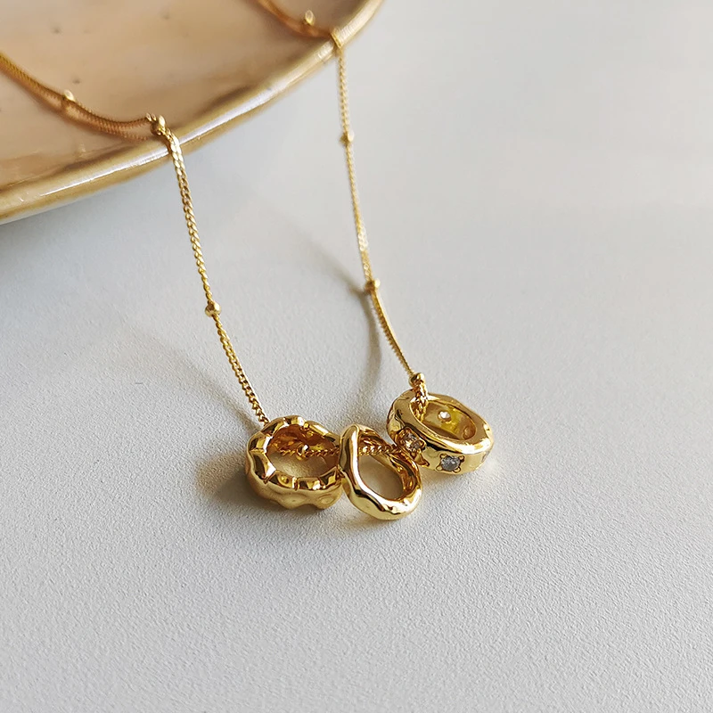 Retro Lady Round Solid Color Sterling Silver Plating Inlay Zircon Pendant Necklace 1 Retro Lady Round Solid Color Sterling Silver Plating Inlay Zircon Pendant Necklace