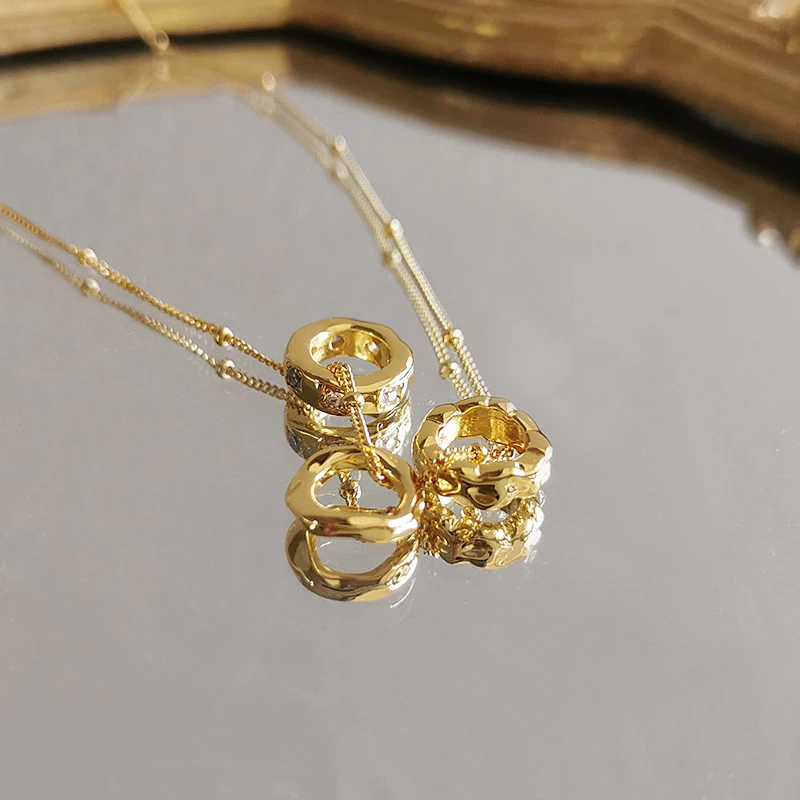 Retro Lady Round Solid Color Sterling Silver Plating Inlay Zircon Pendant Necklace 6 Retro Lady Round Solid Color Sterling Silver Plating Inlay Zircon Pendant Necklace - Image 6