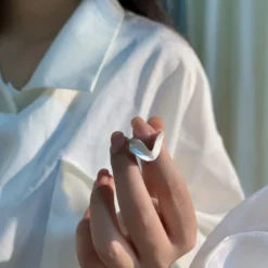 Simple Style Heart Shape Sterling Silver Irregular Polishing Open Rings -Deals Glis Jewel Store 1681127214390841344