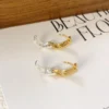 1 Pair Elegant Simple Style Commute U Shape Plating Sterling Silver Earrings
