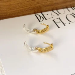 1 Pair Elegant Simple Style Commute U Shape Plating Sterling Silver Earrings