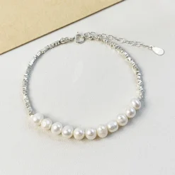 Lady U Shape Freshwater Pearl Sterling Silver Beaded Plating Bracelets -Deals Glis Jewel Store 1681499968042569728 1