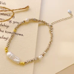 Vacation Irregular Freshwater Pearl Sterling Silver Beaded Plating Bracelets -Deals Glis Jewel Store 1681500105091452928 1