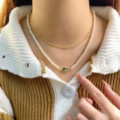 Lady Star Freshwater Pearl Sterling Silver Beaded Plating Necklace -Deals Glis Jewel Store 1681500184732897280