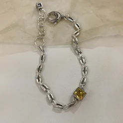 Simple Style Artistic Square Sterling Silver Inlay Zircon Bracelets -Deals Glis Jewel Store 1681500424777109504