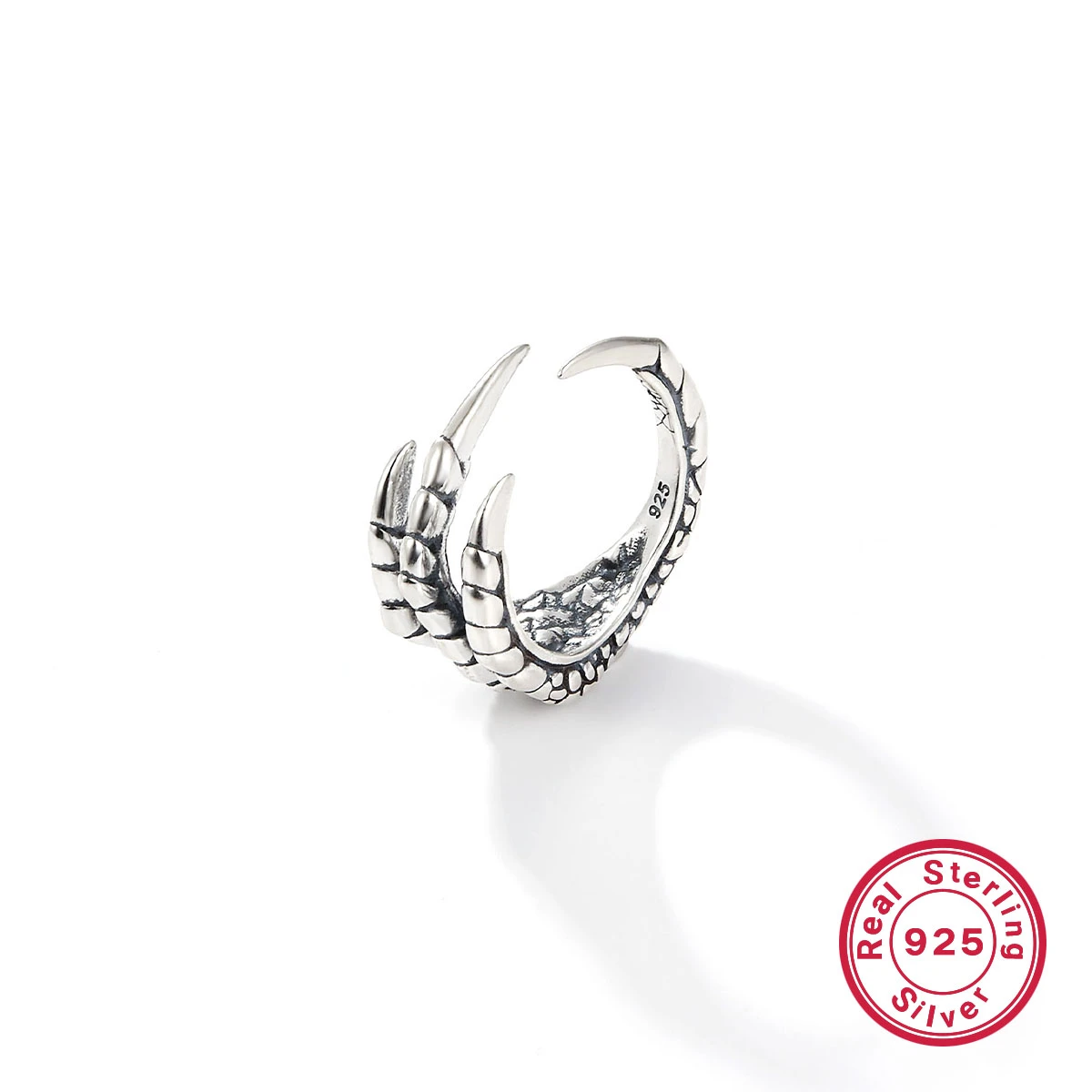 Vintage Style Punk Paw Print Sterling Silver Plating Rings 2 Vintage Style Punk Paw Print Sterling Silver Plating Rings - Image 2