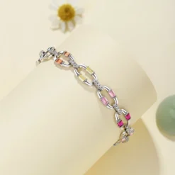 Glam Streetwear Chains Print Sterling Silver Plating Inlay Zircon Bracelets -Deals Glis Jewel Store 1681840616784400384
