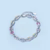 Glam Streetwear Chains Print Sterling Silver Plating Inlay Zircon Bracelets