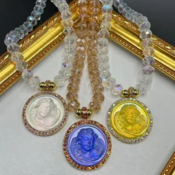 Vintage Style Portrait Round Alloy Glass Women's Pendant Necklace -Deals Glis Jewel Store 1681845276492566528