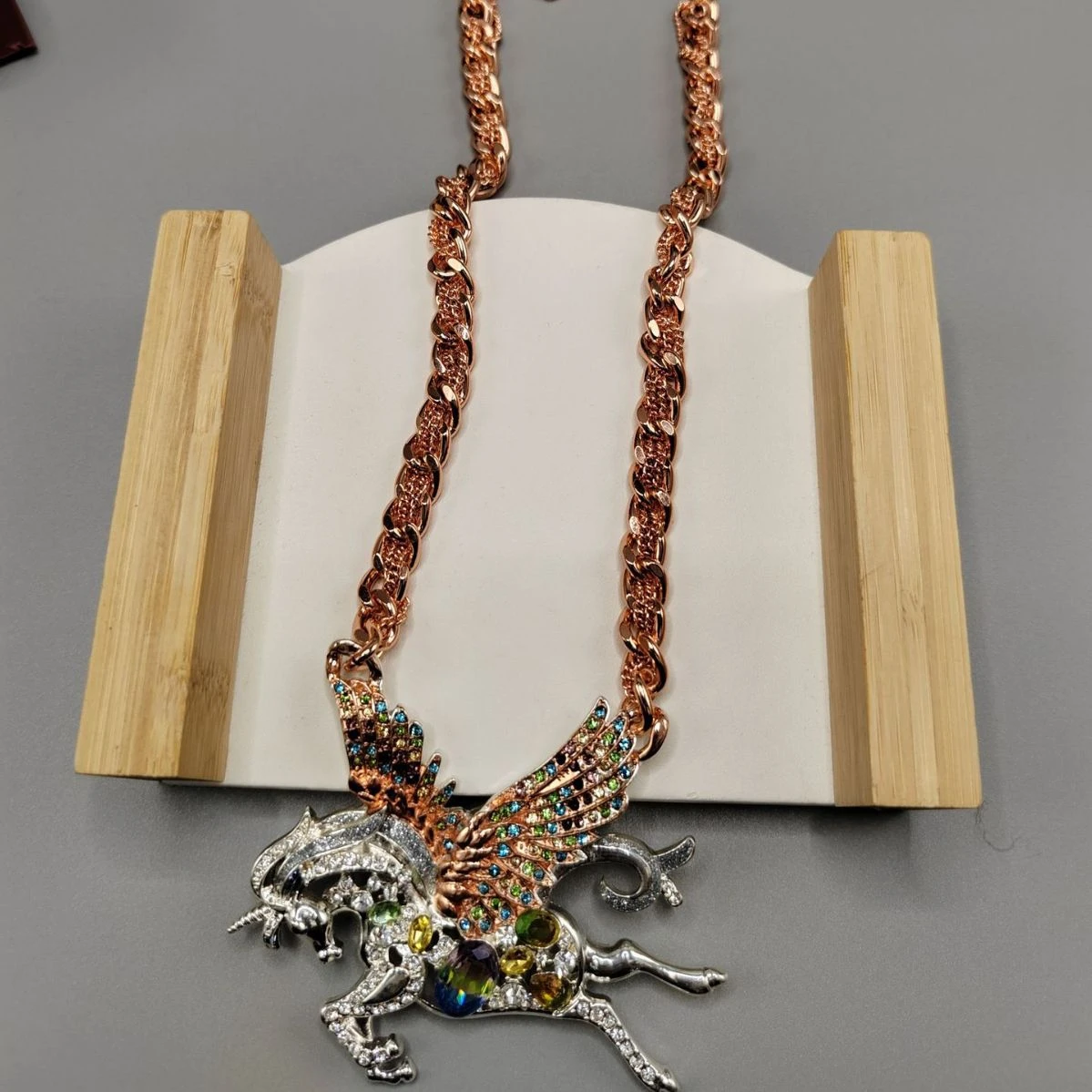 Retro Exaggerated Unicorn Alloy Inlay Rhinestones Women's Pendant Necklace 4 Retro Exaggerated Unicorn Alloy Inlay Rhinestones Women's Pendant Necklace - Image 4