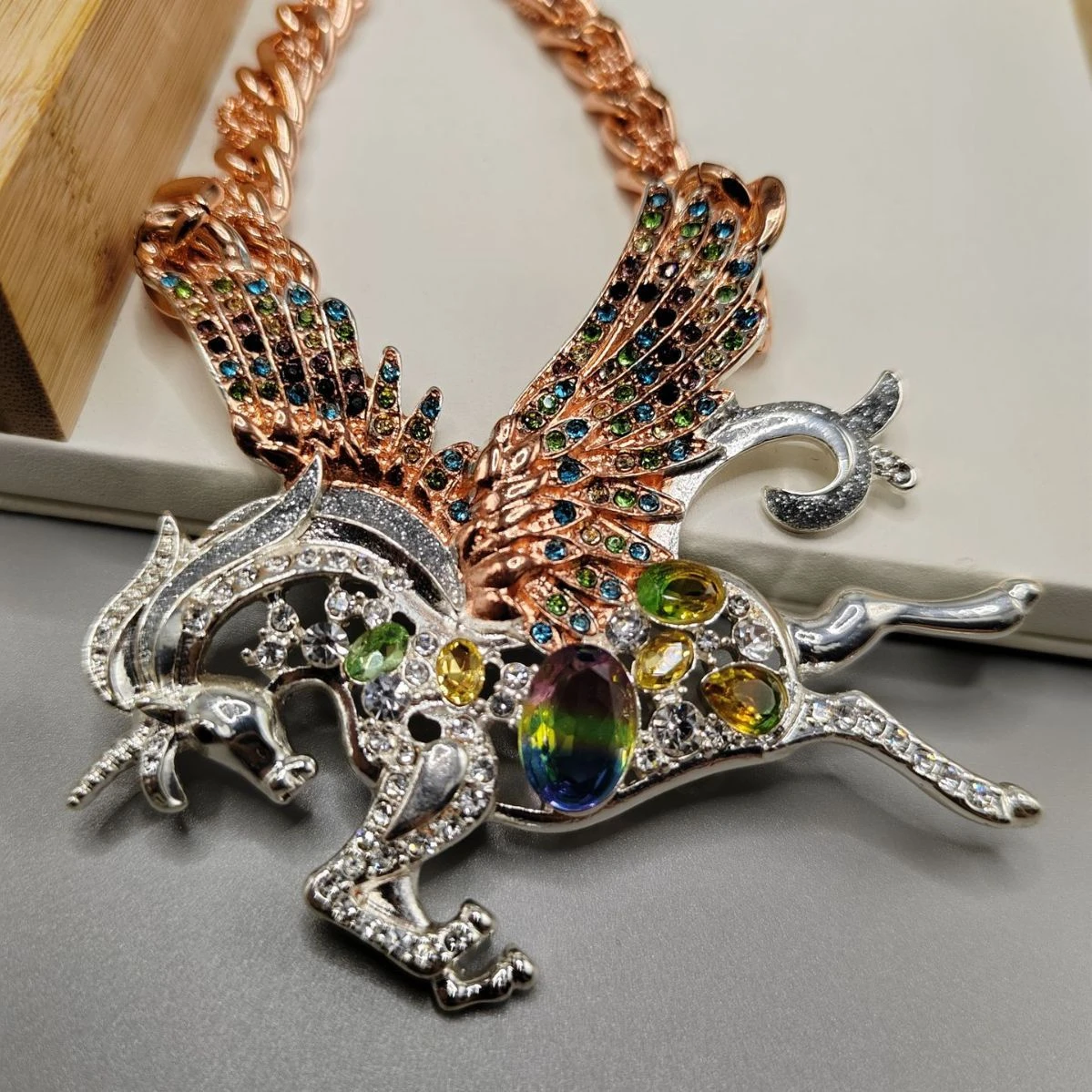 Retro Exaggerated Unicorn Alloy Inlay Rhinestones Women's Pendant Necklace 3 Retro Exaggerated Unicorn Alloy Inlay Rhinestones Women's Pendant Necklace - Image 3