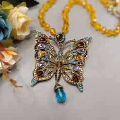 Retro French Style Butterfly Alloy Inlay Rhinestones Women's Pendant Necklace 10 Retro French Style Butterfly Alloy Inlay Rhinestones Women's Pendant Necklace -Deals Glis Jewel Store 1681845317160538112